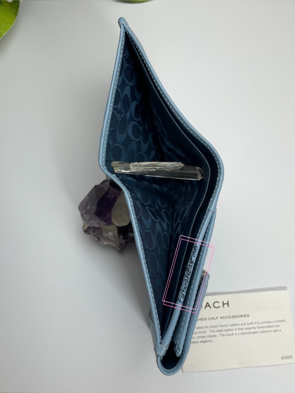 Vintage Coach Wallet 7815 Periwinkle Pool Blue - Picture 12 of 14